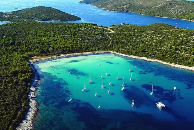 National Park Kornati boats and sea
